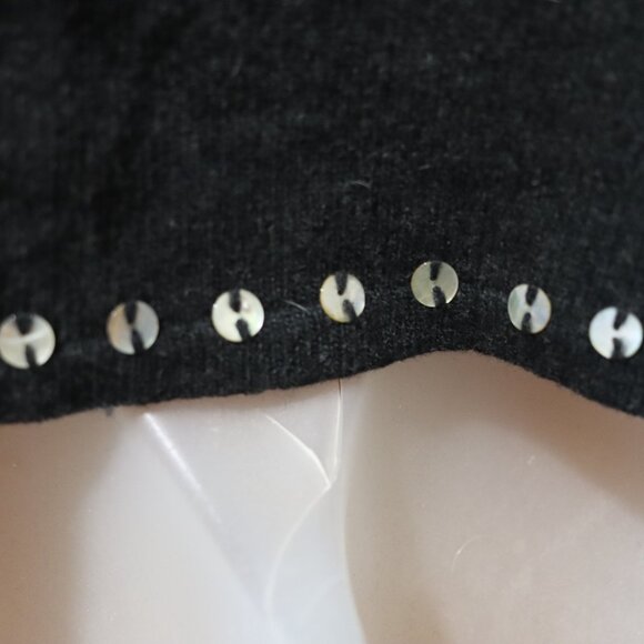 Susan Martin Dark Gray Black Mother of Pearl Button Swing Cardigan Medium - Picture 14 of 16
